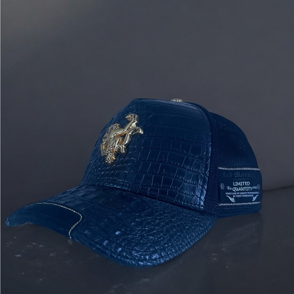 Blue Crocodile Pattern Cap